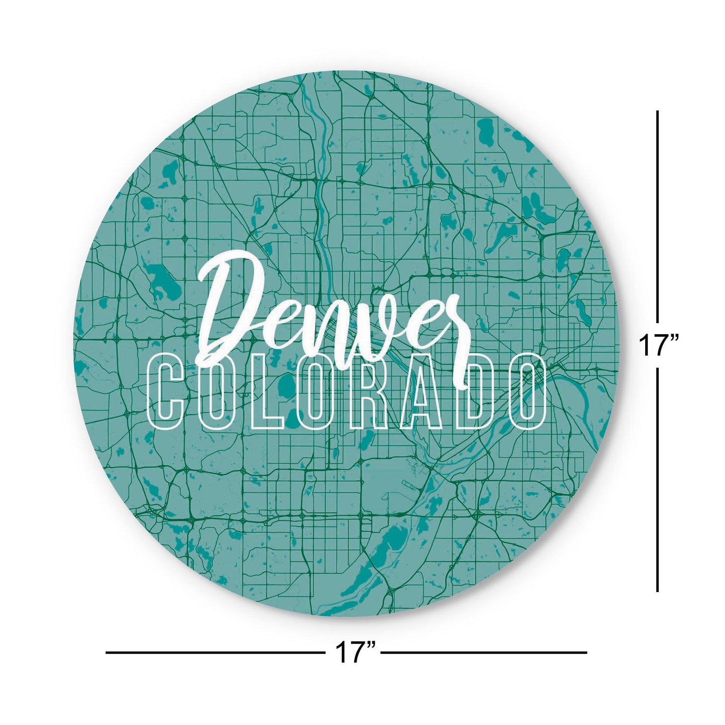 Boho Color Blue Map Colorado Denver | Wood Sign | Eaches | Min 1