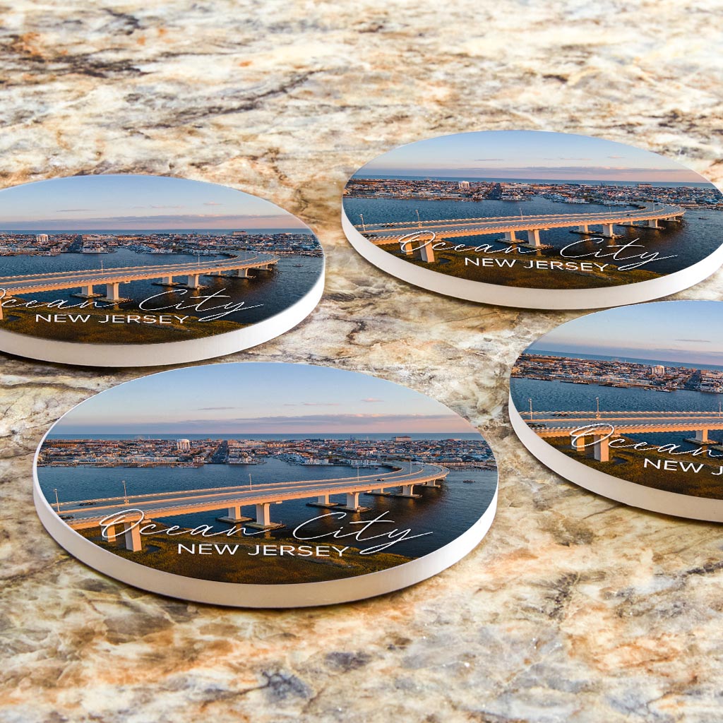 9Th Street Bridge Round Coaster | Absorbent Coasters | Set of 4 | Min 2