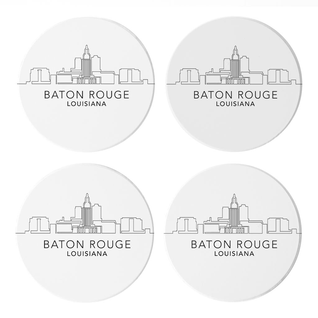 Minimalistic Baton Rouge Skyline | Absorbent Coasters | Set of 4 | Min 2