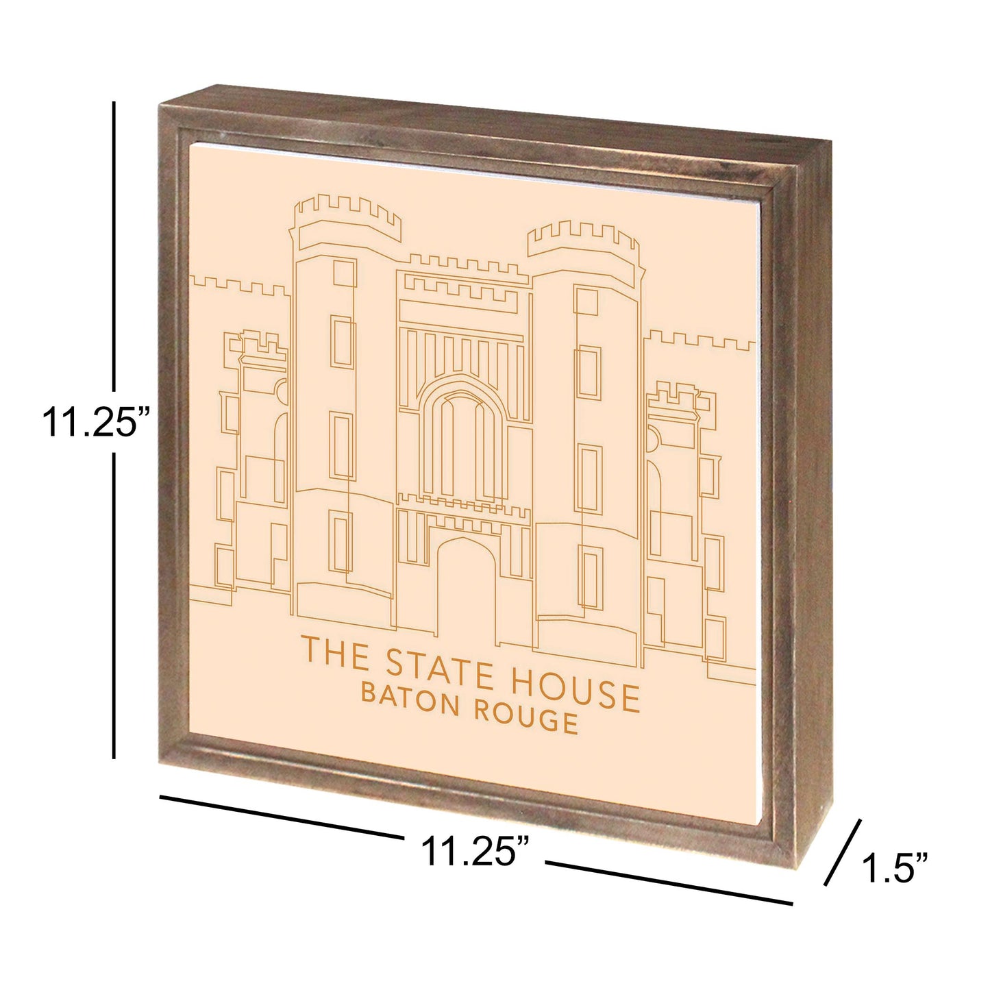 Minimalistic Baton Rouge State House Colorful | Wood Sign | Eaches | Min 1