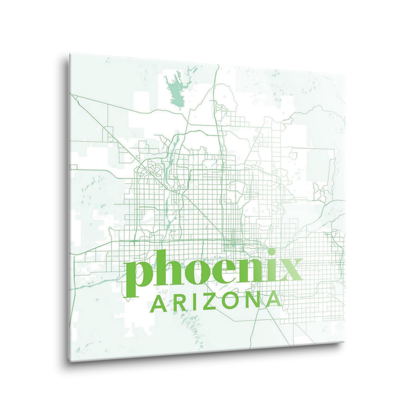 Bright Modern Green Map Arizona Phoenix | Hi-Def Glass Art | Eaches | Min 2