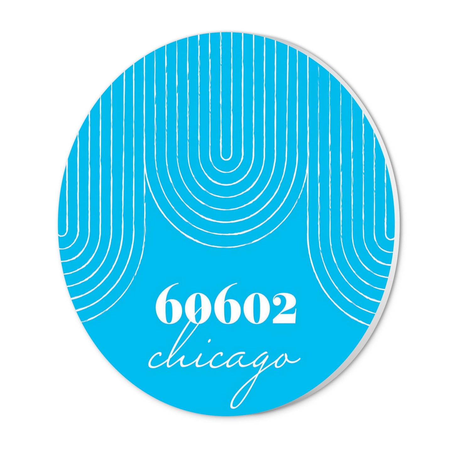 Bright Modern City Zip On Teal Illinois Chicago | Wood Sign | Eaches | Min 1