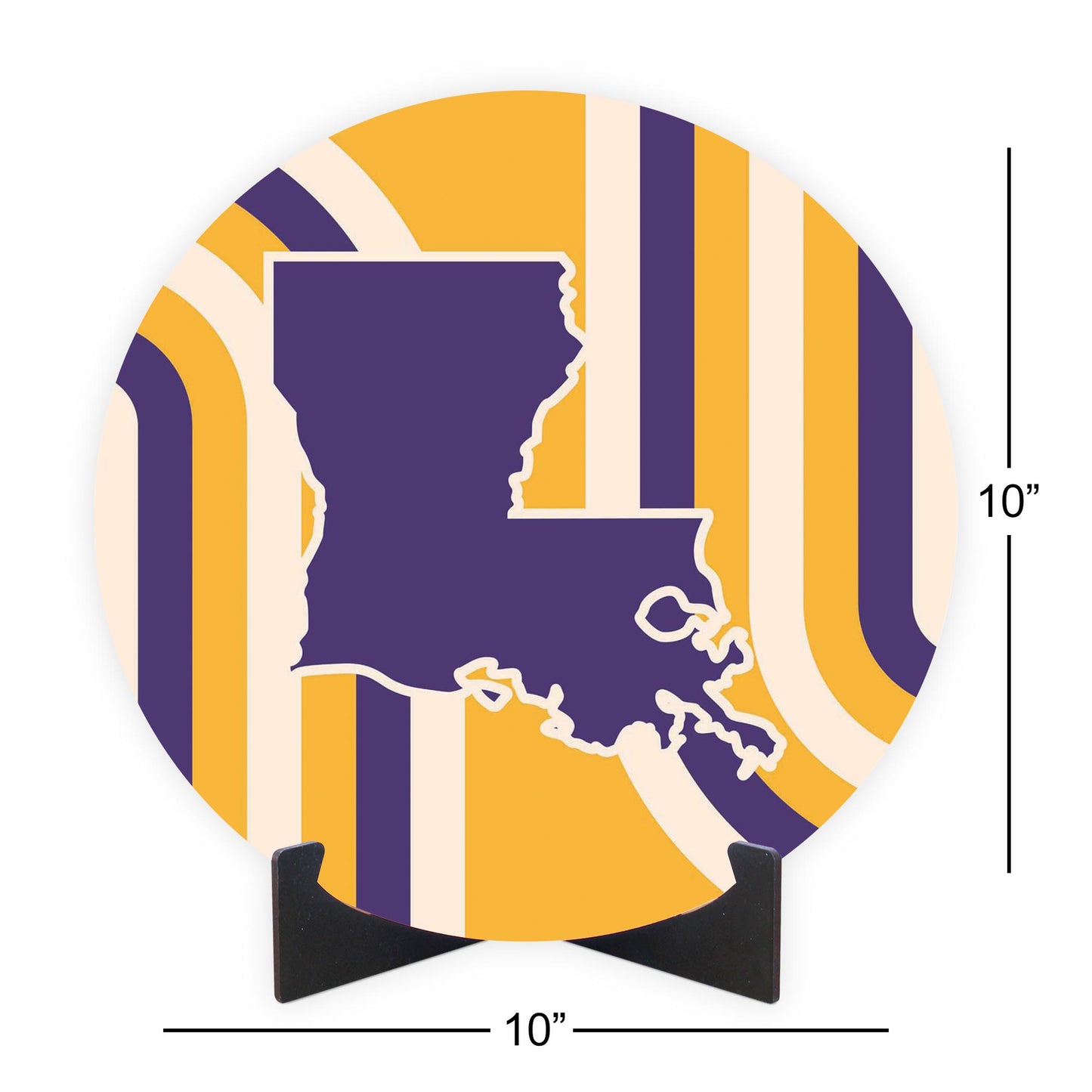 Purple Gold Louisiana Retro State Shape | Wood Sign | Eaches | Min 1