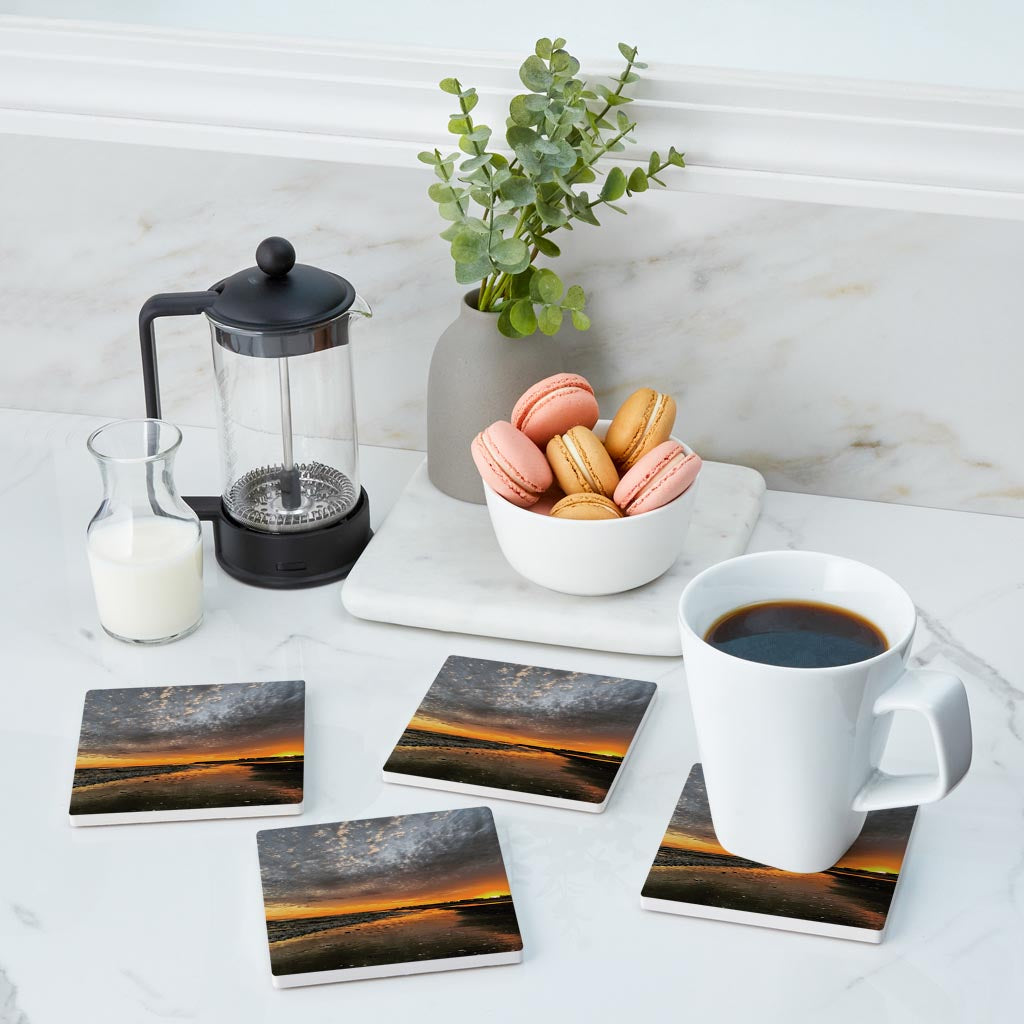 OCNJ Photo Beach Sunset| Absorbent Coasters | Set of 4 | Min 2