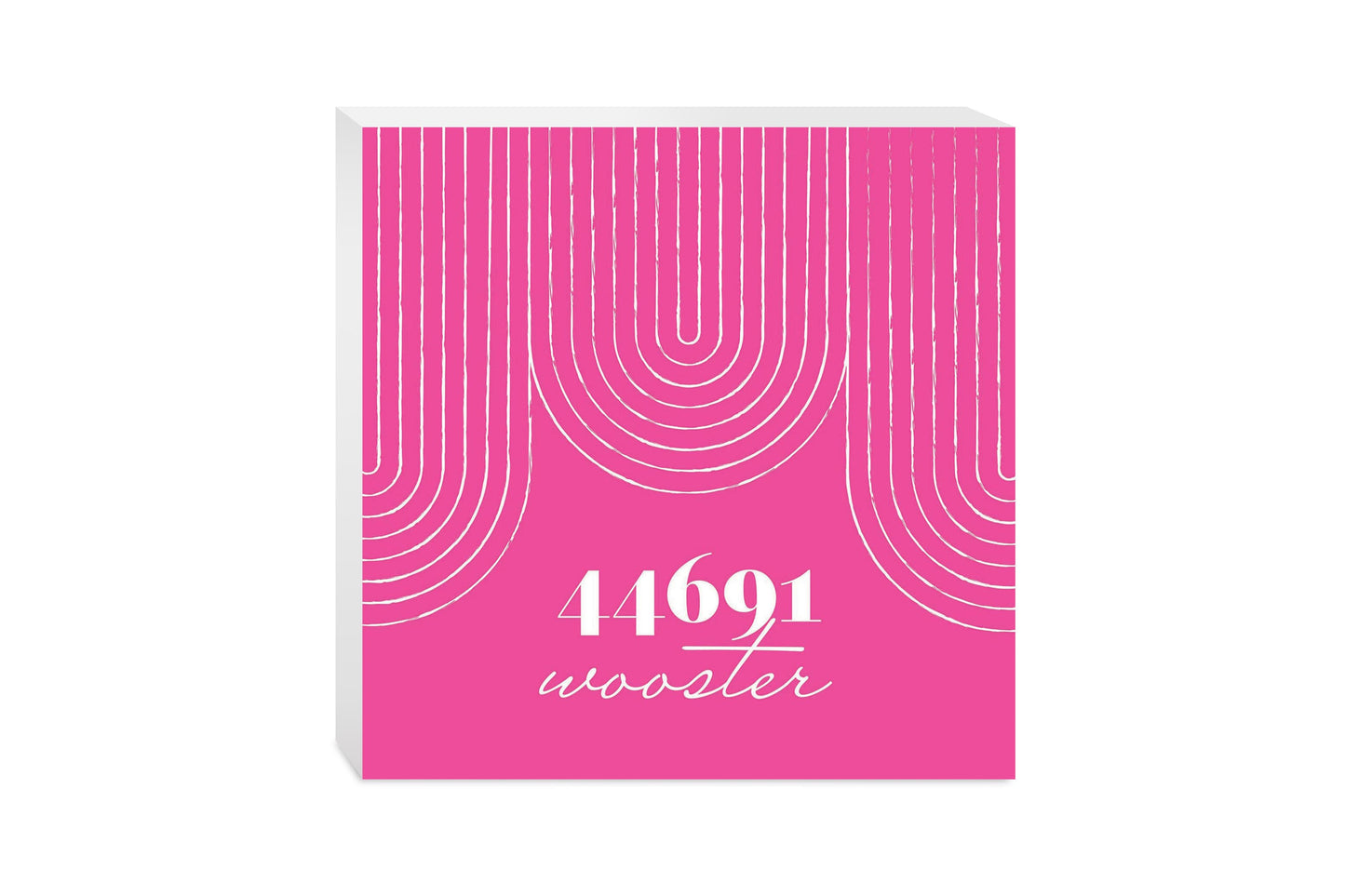 Bright Modern City Zip On Pink Ohio Wooster | Wood Block | Eaches | Min 2