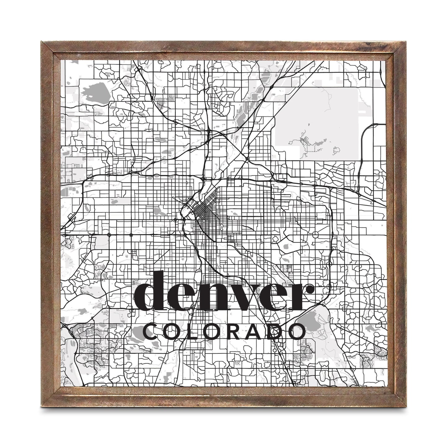 Black And White White Map Colorado Denver | Wood Sign | Eaches | Min 1