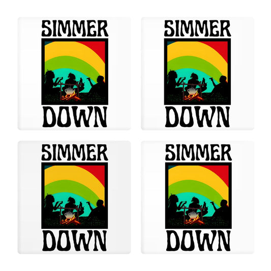 Square Coasters Simmer Down Communal Fire Set of Four | 4x4