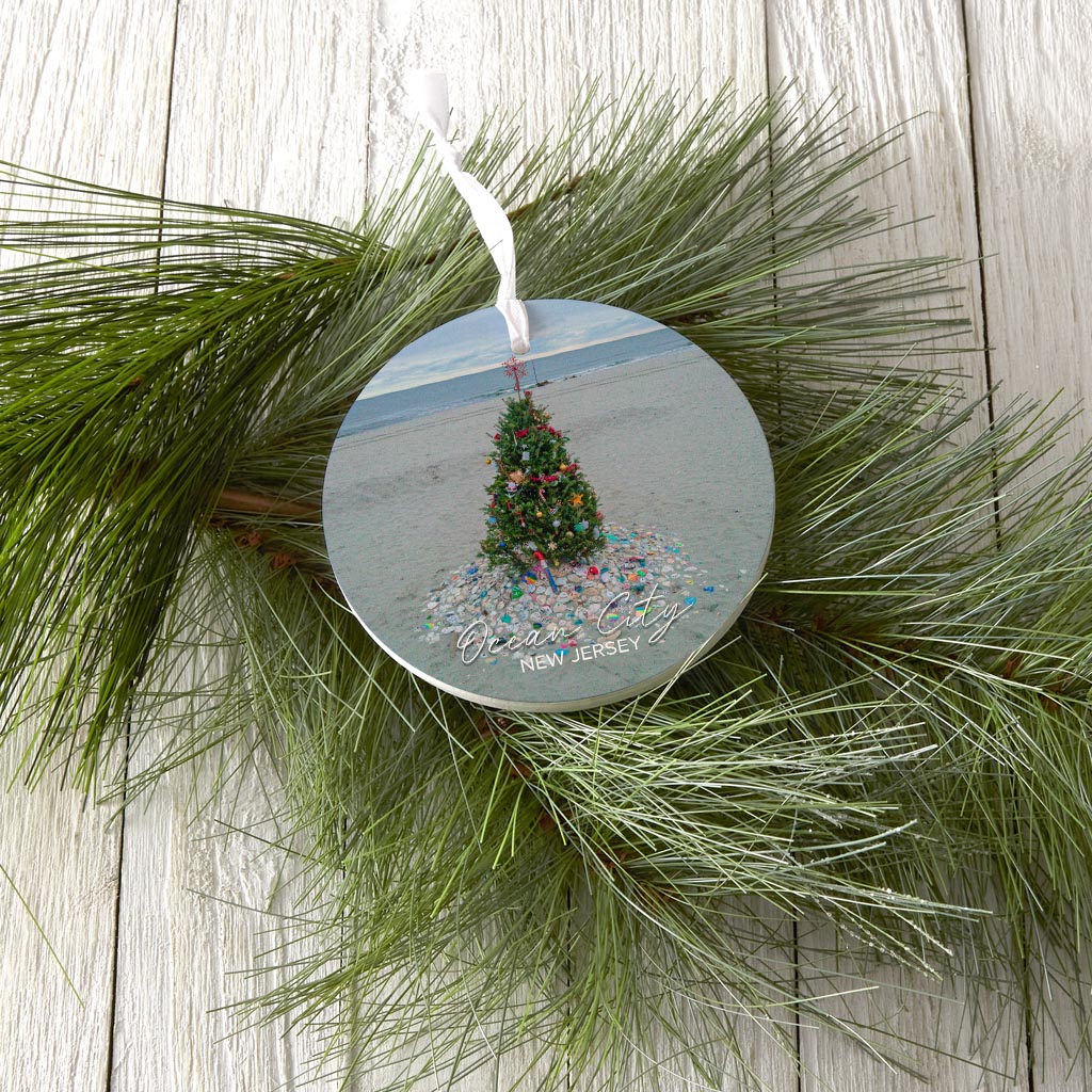 OCNJ North St Christmas Tree Ornament | Wood Ornament | Eaches | Min 6