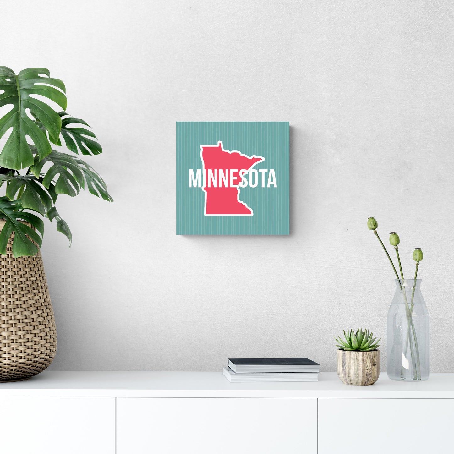 Boho Color State On Blue Minnesota | Wood Sign | Eaches | Min 2