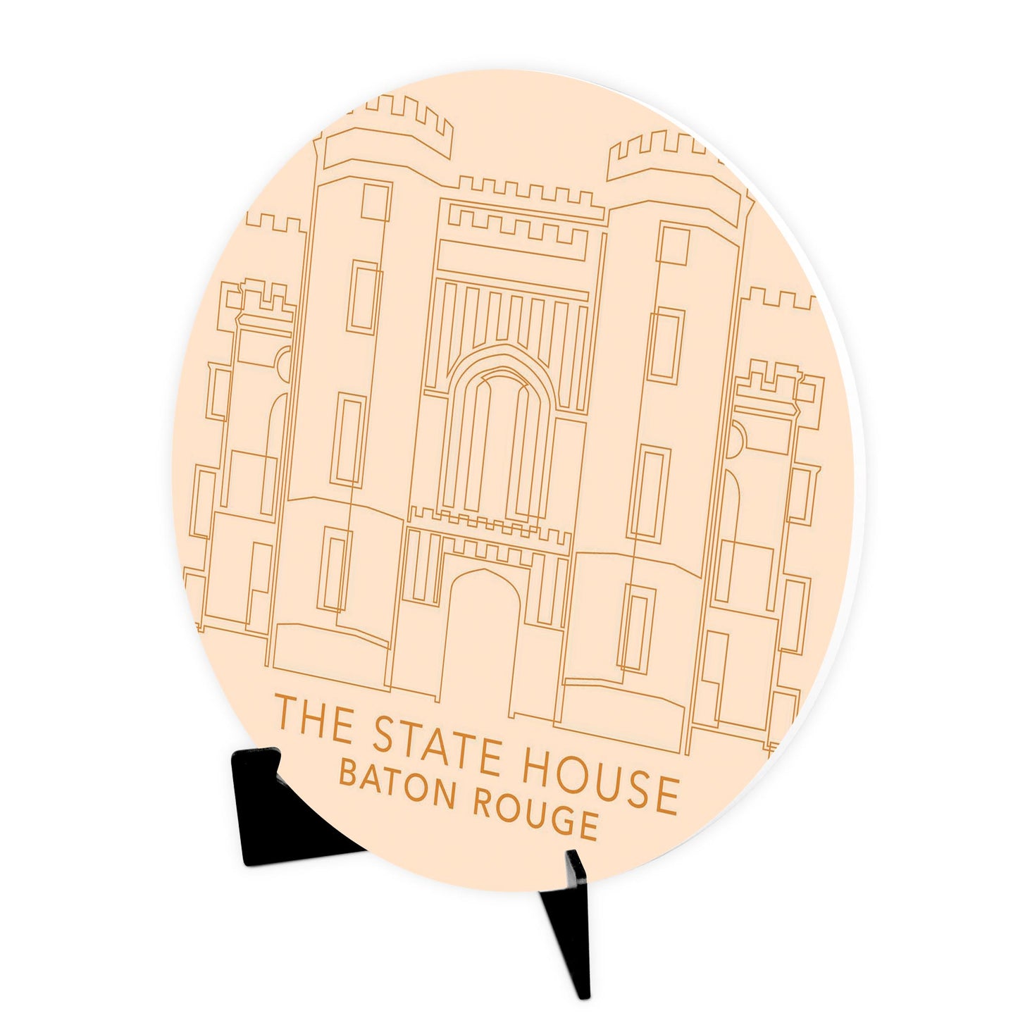 Minimalistic Baton Rouge State House Colorful | Wood Sign | Eaches | Min 1