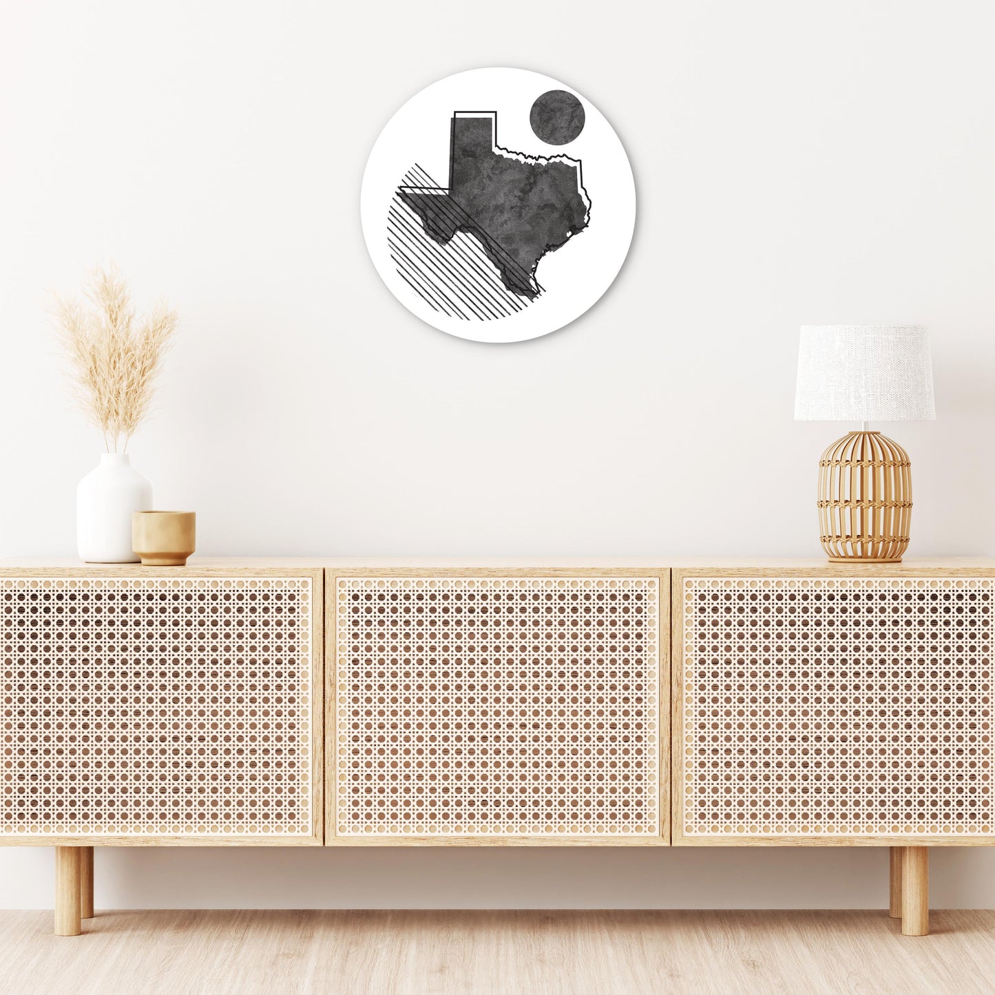 Black And White Geometric On White Texas| Wood Sign | Eaches | Min 1