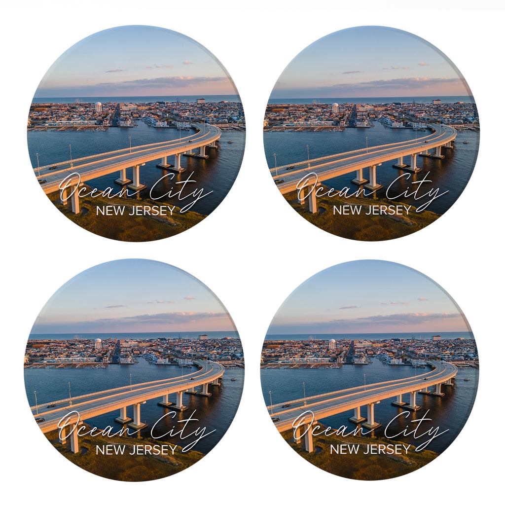 9Th Street Bridge Round Coaster | Absorbent Coasters | Set of 4 | Min 2