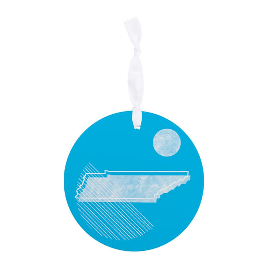 Bright Modern Geometric On Blue Tennessee| Wood Ornament | Eaches | Min 6