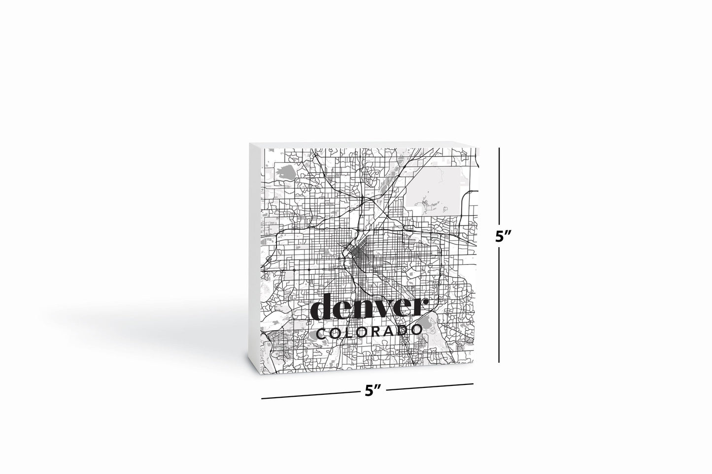 Black And White White Map Colorado Denver | Wood Block | Eaches | Min 4