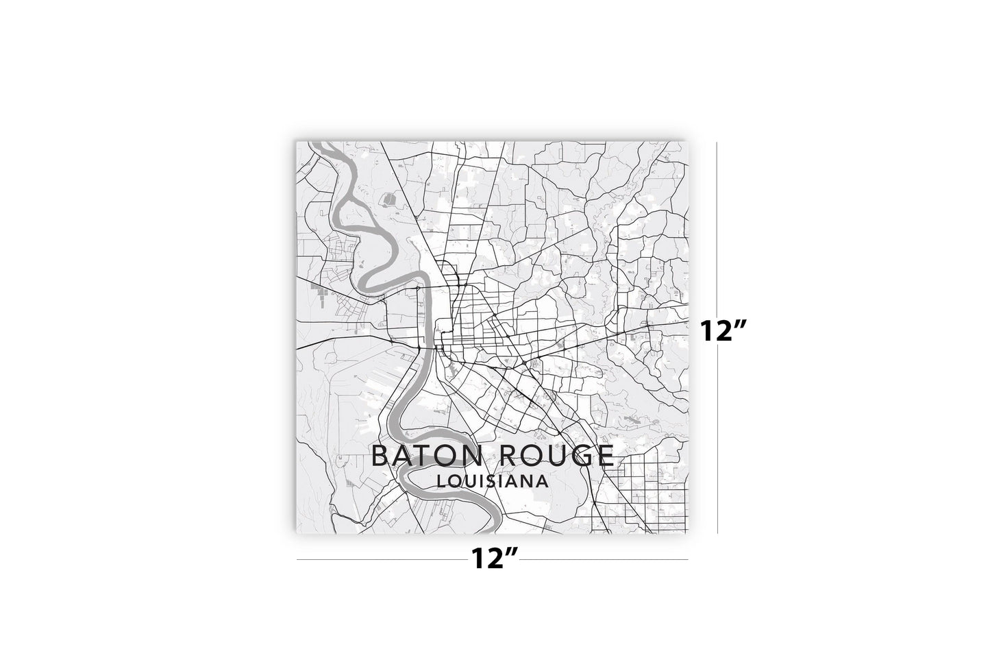 Minimalistic Baton Rouge White Map | Wood Sign | Eaches | Min 2