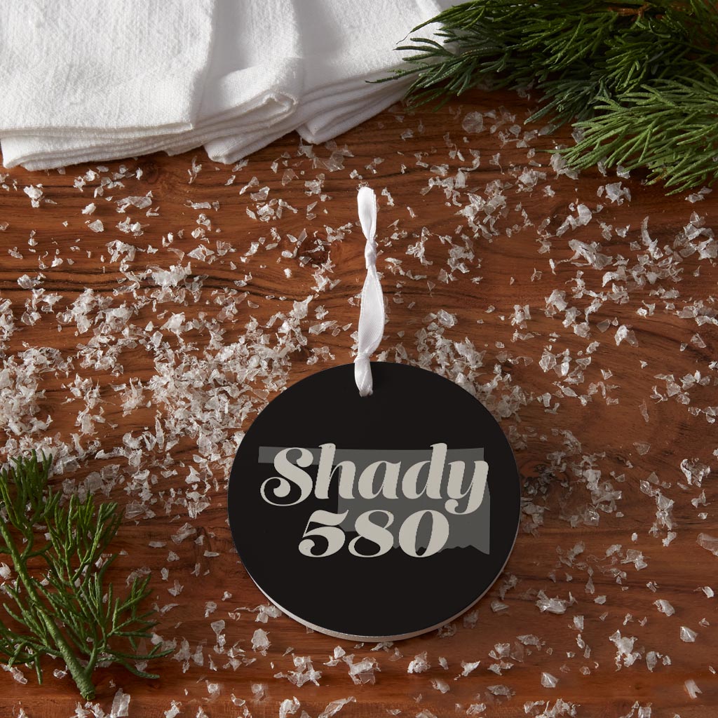 Minimalistic B&W Ardmore Ok Shady 580 Black | Wood Ornament | Eaches | Min 6