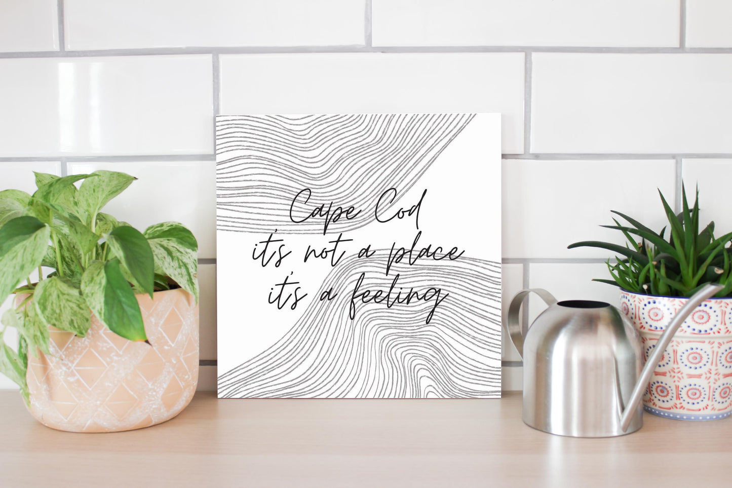 Minimalistic B&W Cape Cod A Feeling | Wood Sign | Eaches | Min 2