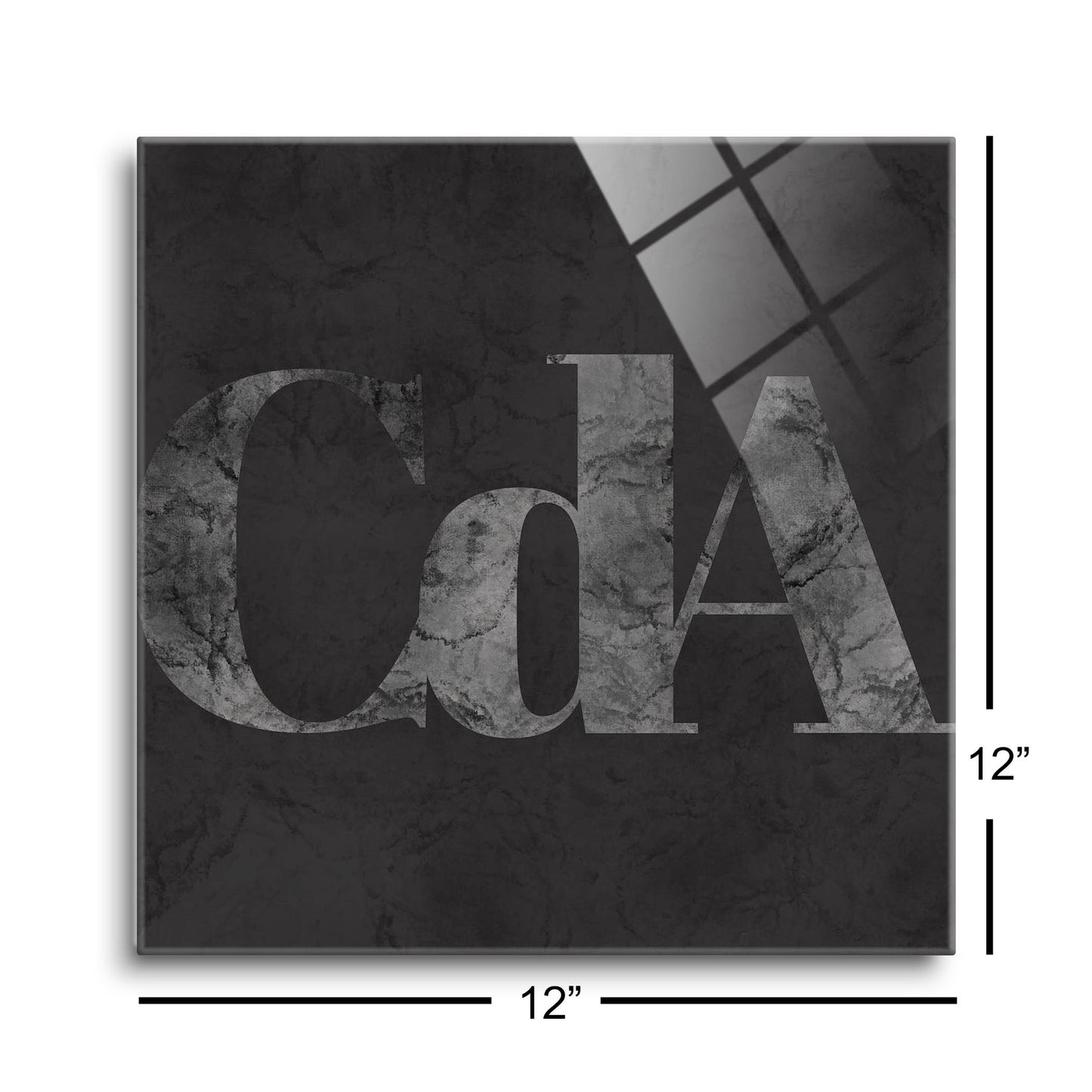 Minimalist B&W Idaho Cda Black Initials | Hi-Def Glass Art | Eaches | Min 1