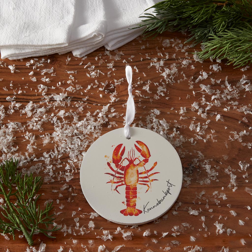 Kennebunkport Maine Lobster Orange| Wood Ornament | Eaches | Min 6