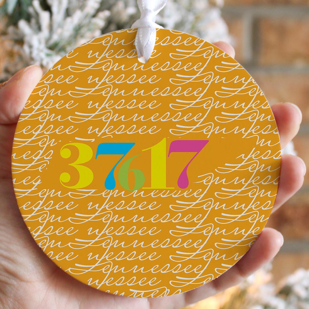 Bright Modern State Script Orange Tennessee Blountville | Wood Ornament | Eaches | Min 6