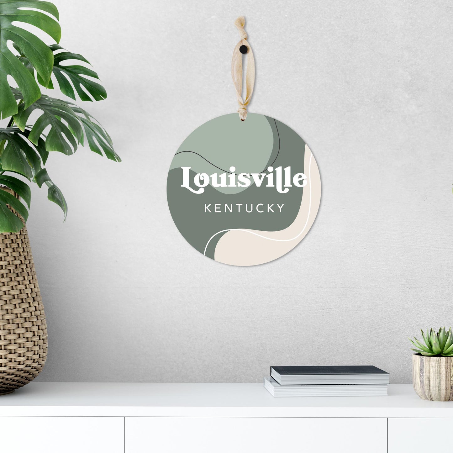 Vintage Groove Fluid Green Kentucky Louisville | Wood Ornament | Eaches | Min 1