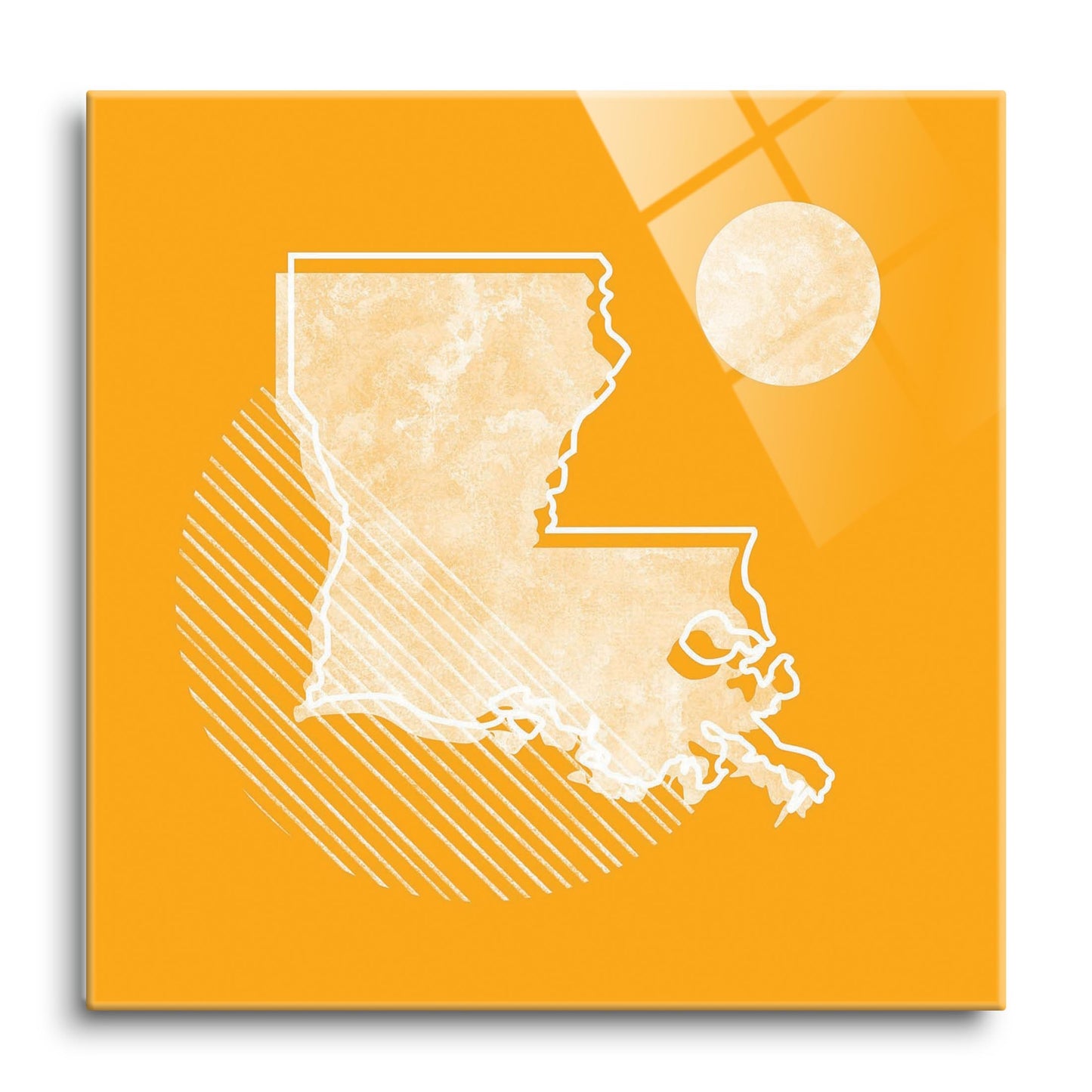 Bright Modern Geometric On Orange Louisiana | Hi-Def Glass Art | Eaches | Min 1