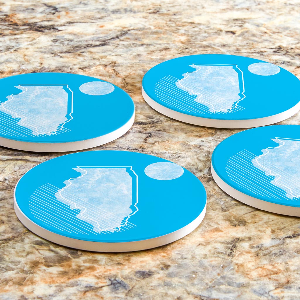 Bright Modern Geometric On Blue Georgia | Absorbent Coasters | Set of 4 | Min 2