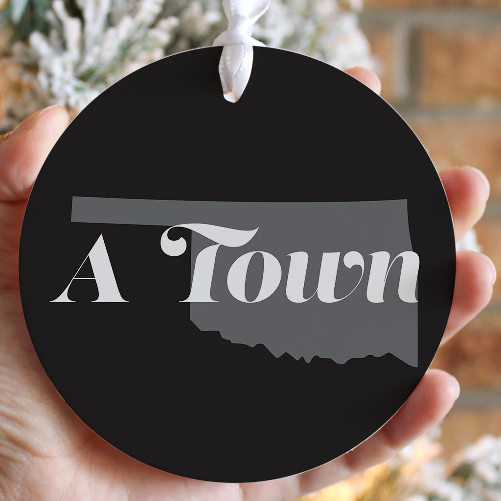 Minimalistic B&W Ardmore Ok A Town Black | Wood Ornament | Eaches | Min 6