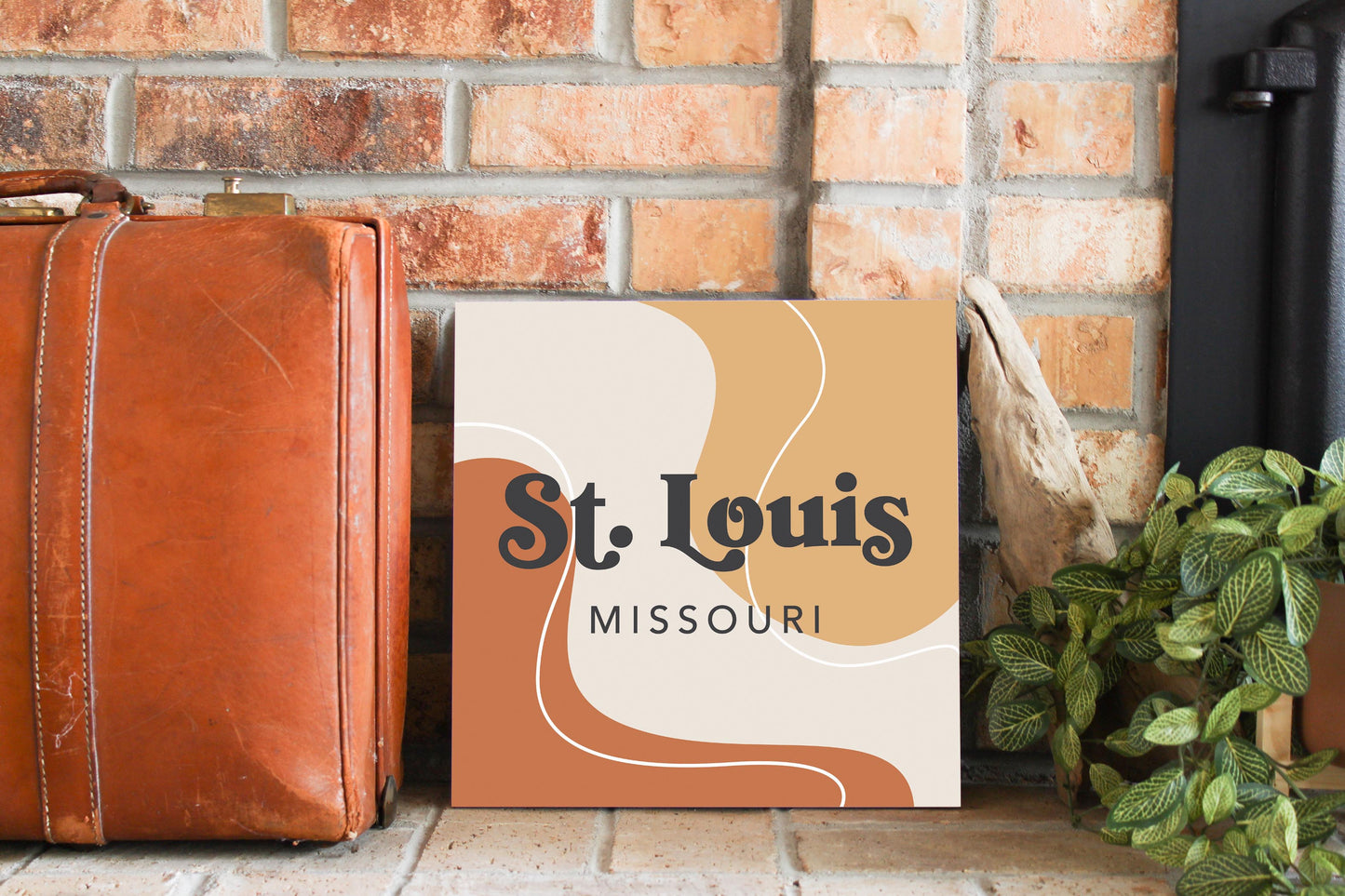 Vintage Groove Fluid Orange Missouri St Louis | Wood Sign | Eaches | Min 2