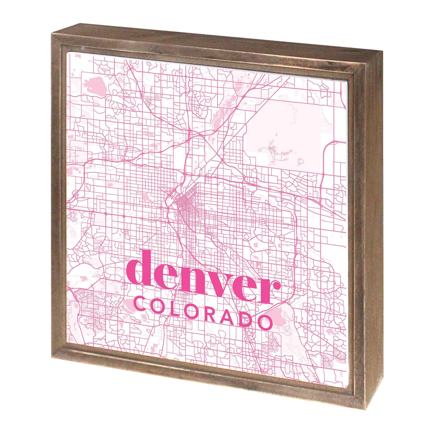 Bright Modern Pink Map Colorado Denver | Wood Sign | Eaches | Min 1