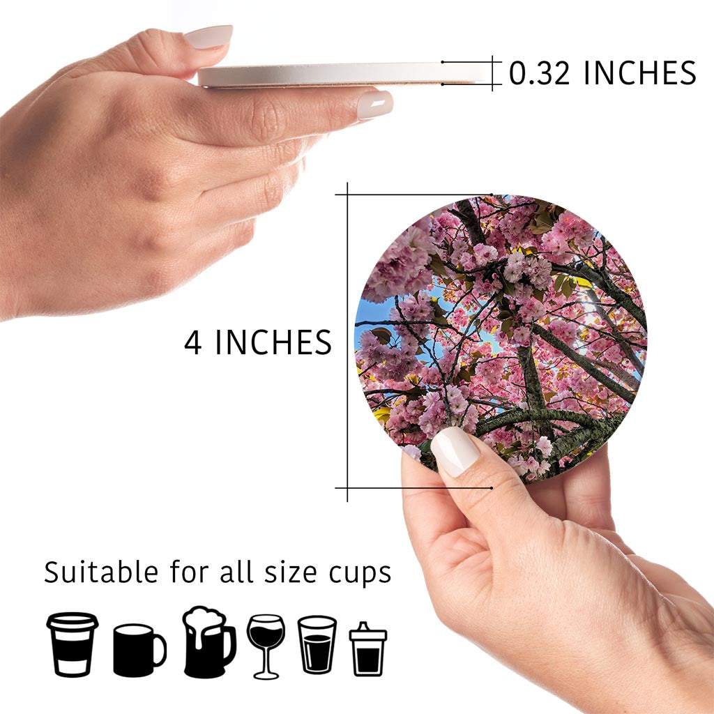 Monokian Cherry Blossoms | Absorbent Coasters | Set of 4 | Min 2