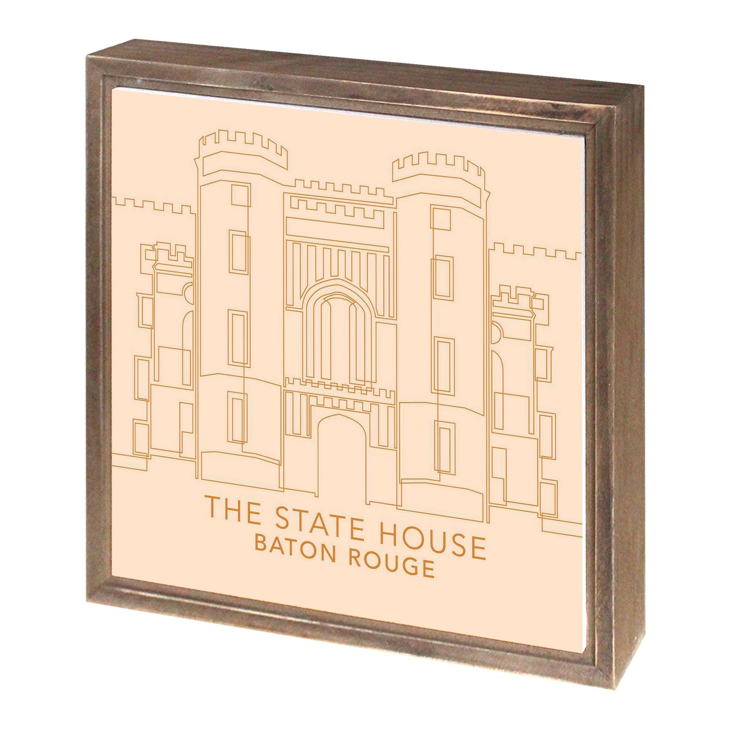 Minimalistic Baton Rouge State House Colorful | Wood Sign | Eaches | Min 1