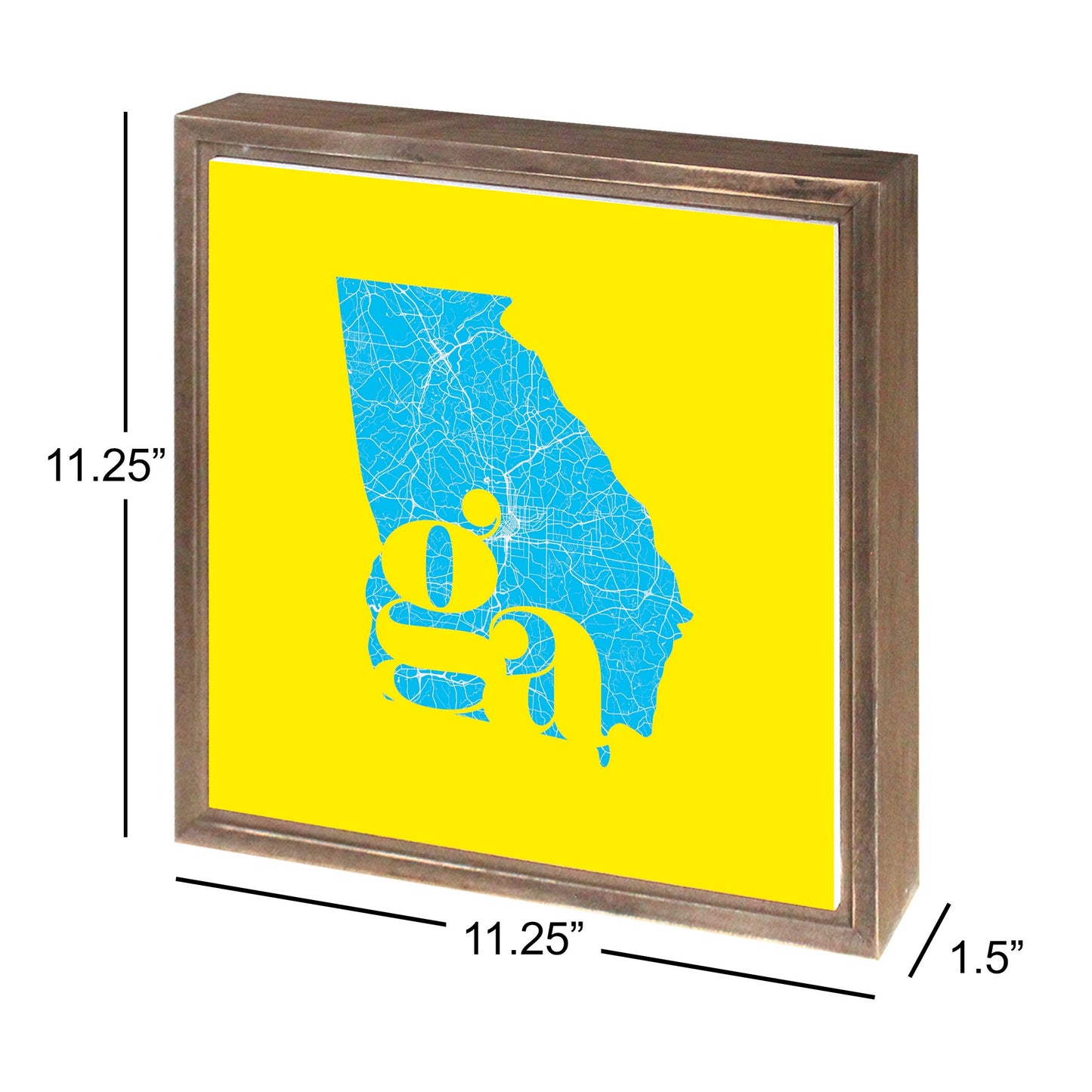 Bright Modern Abbreviated State Yellow Georgia | Wood Sign | Eaches | Min 1