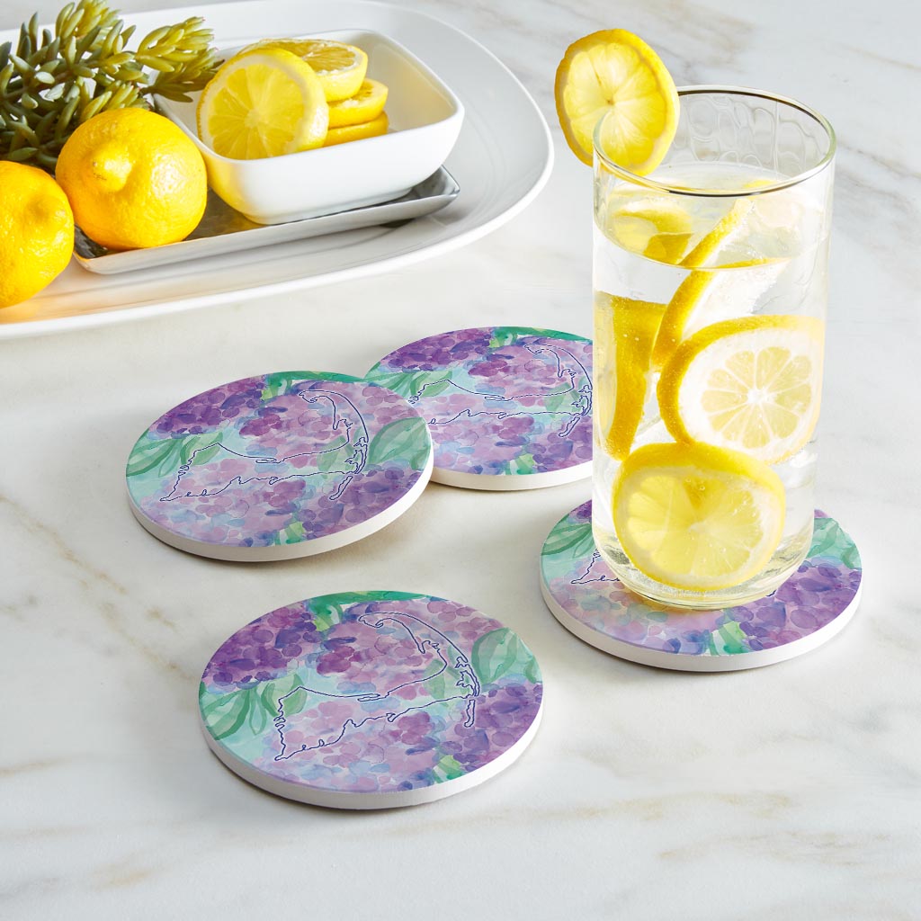 Watercolor Hydrangea | Absorbent Coasters | Set of 4 | Min 2