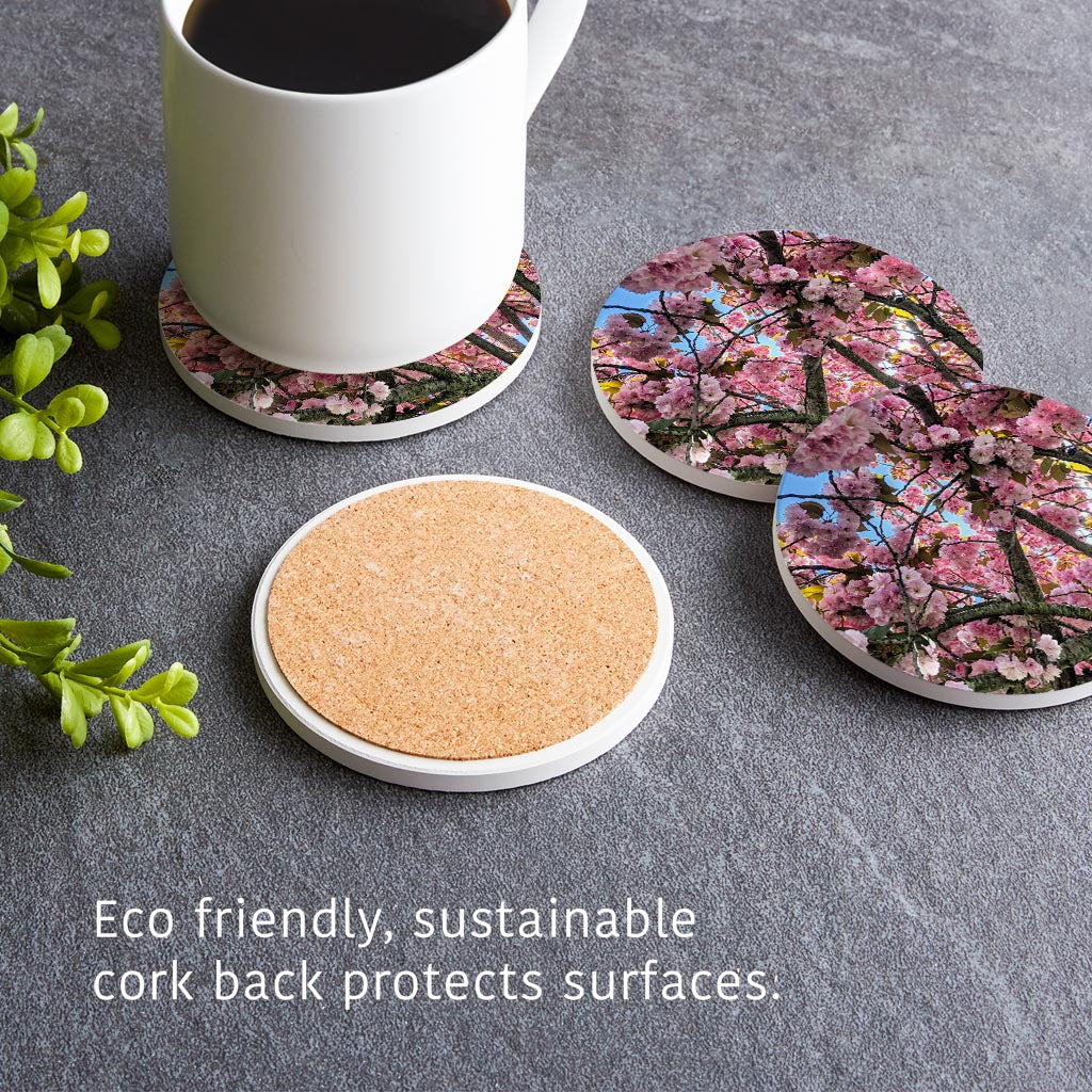 Monokian Cherry Blossoms | Absorbent Coasters | Set of 4 | Min 2