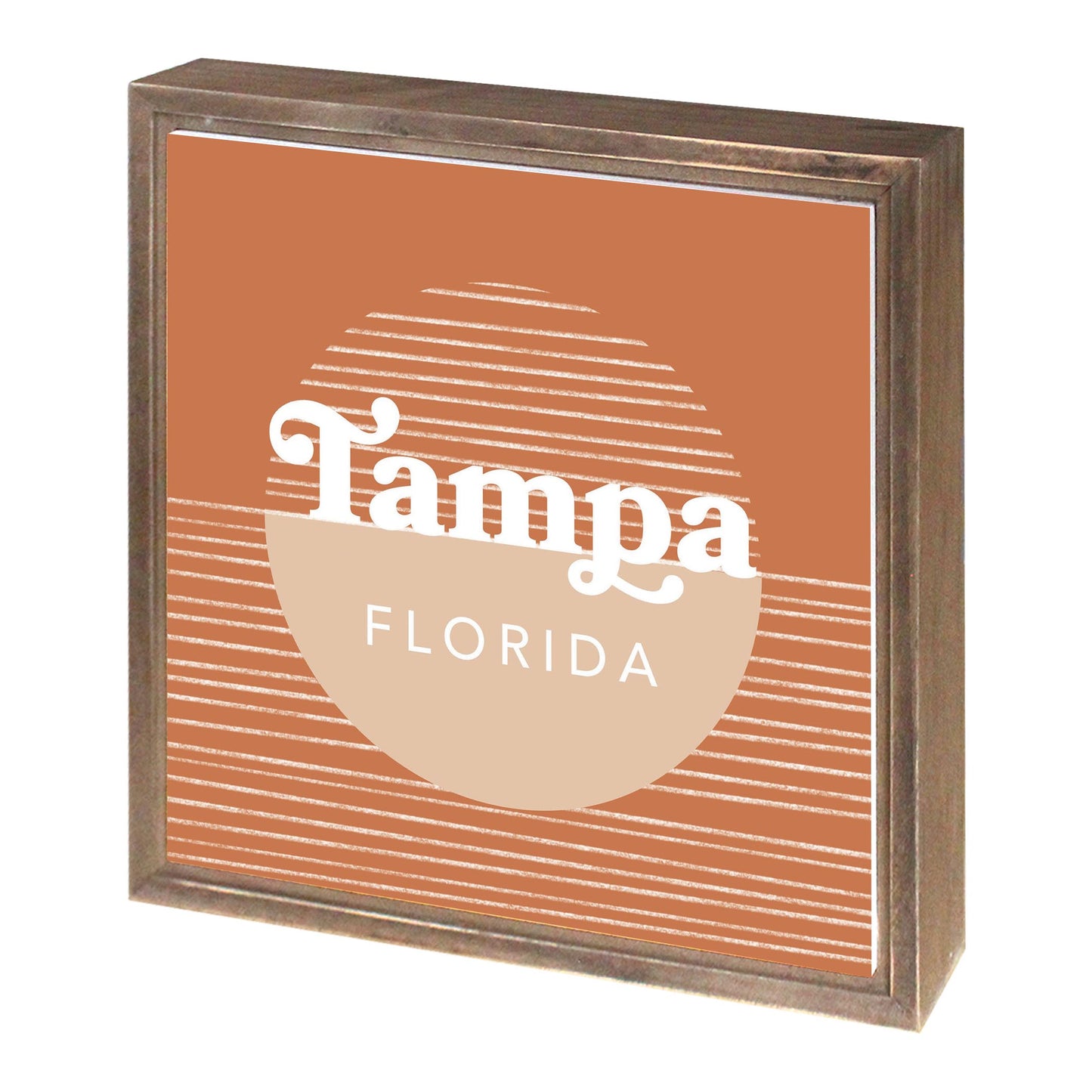 Vintage Groove Half Circle Lines Florida Tampa | Wood Sign | Eaches | Min 1