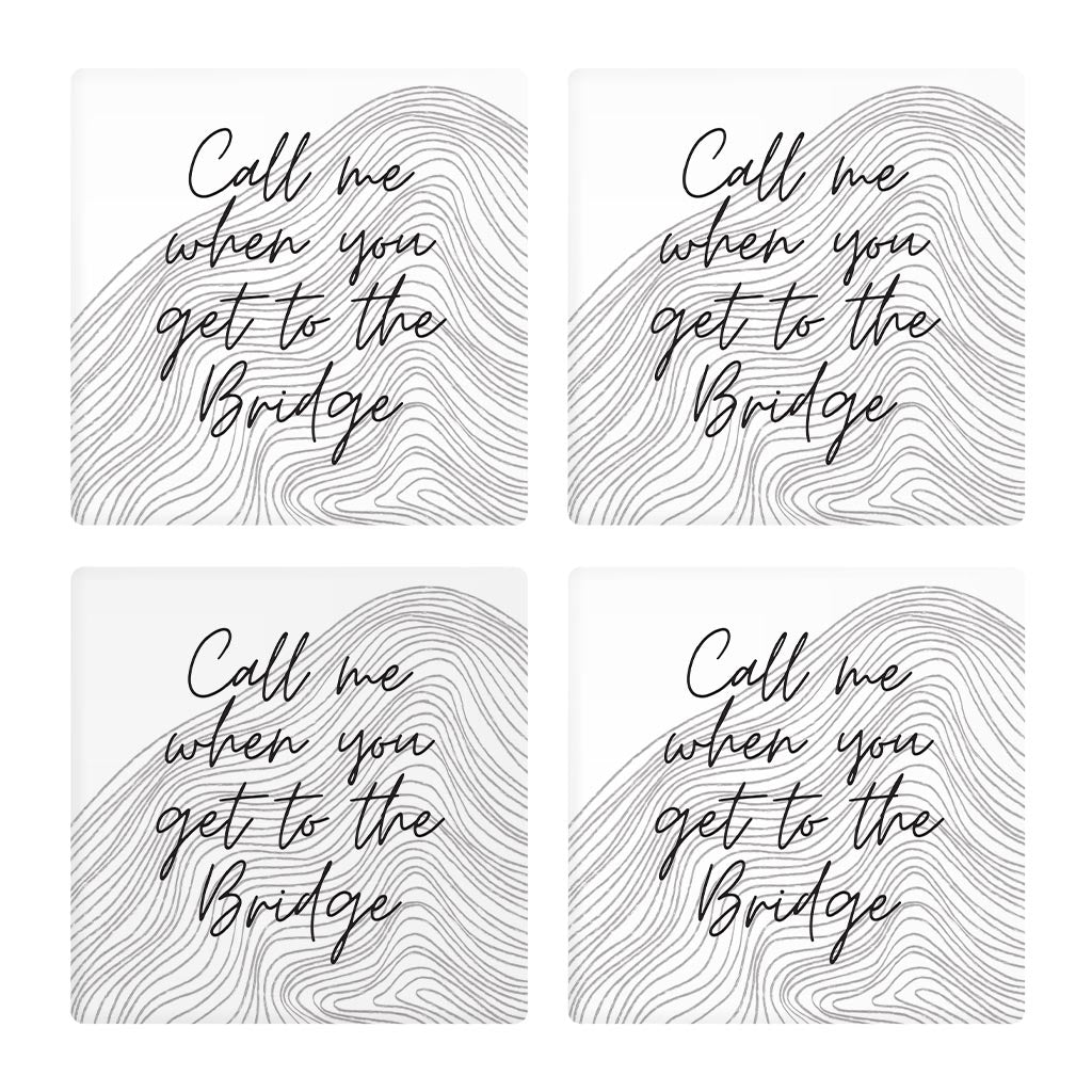 Minimalistic B&W Cape Cod When You Get To The Bridge | Absorbent Coasters | Set of 4 | Min 2