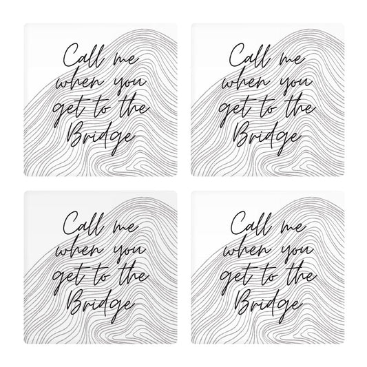 Minimalistic B&W Cape Cod When You Get To The Bridge | Absorbent Coasters | Set of 4 | Min 2