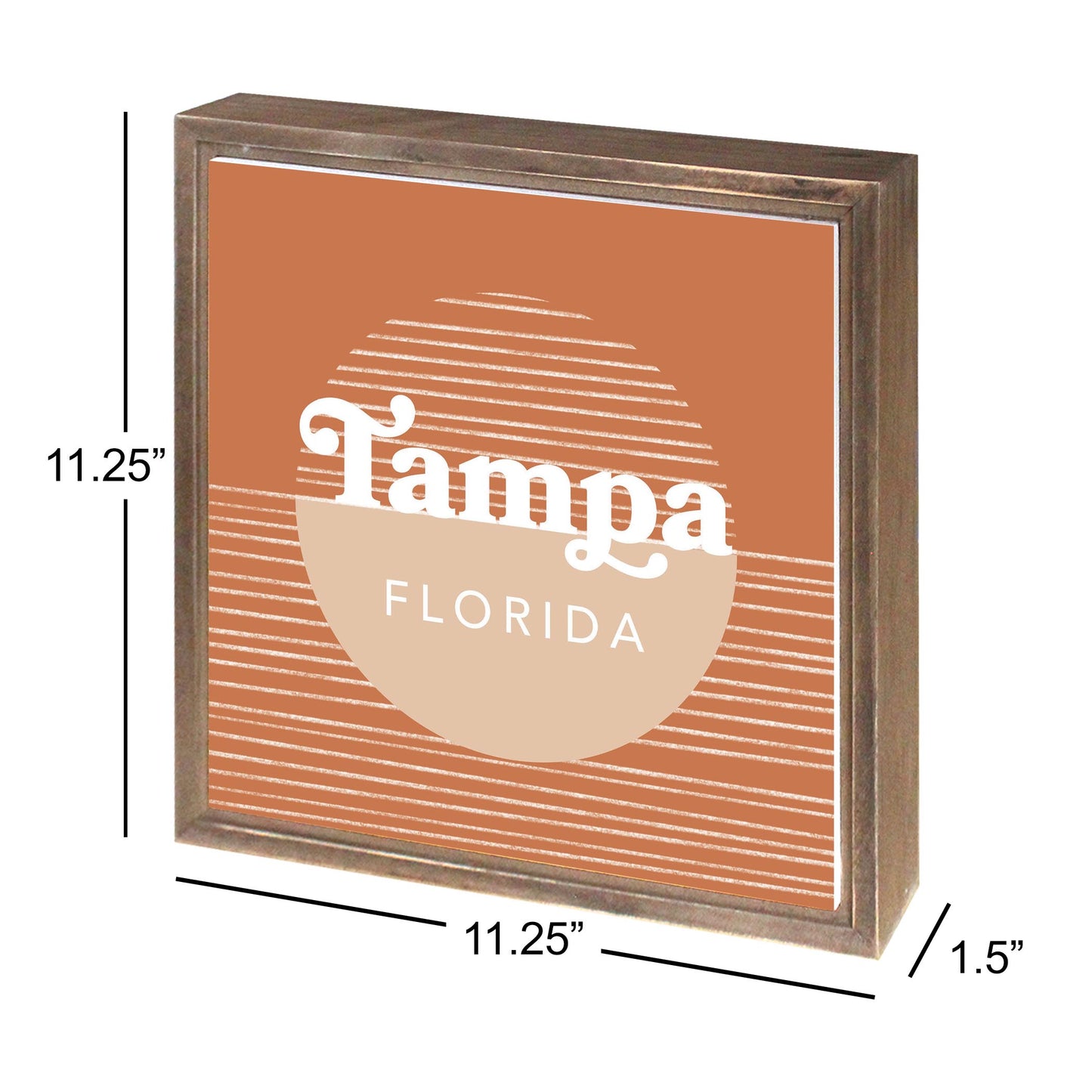 Vintage Groove Half Circle Lines Florida Tampa | Wood Sign | Eaches | Min 1