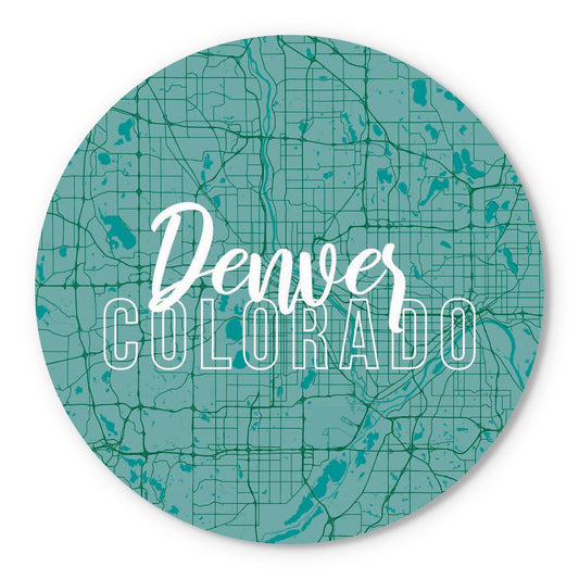 Boho Color Blue Map Colorado Denver | Wood Sign | Eaches | Min 1