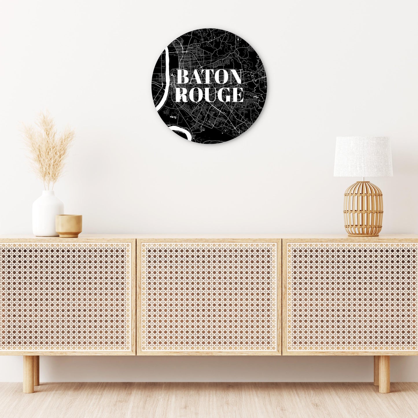 Minimalistic Baton Rouge Black Map | Wood Sign | Eaches | Min 1