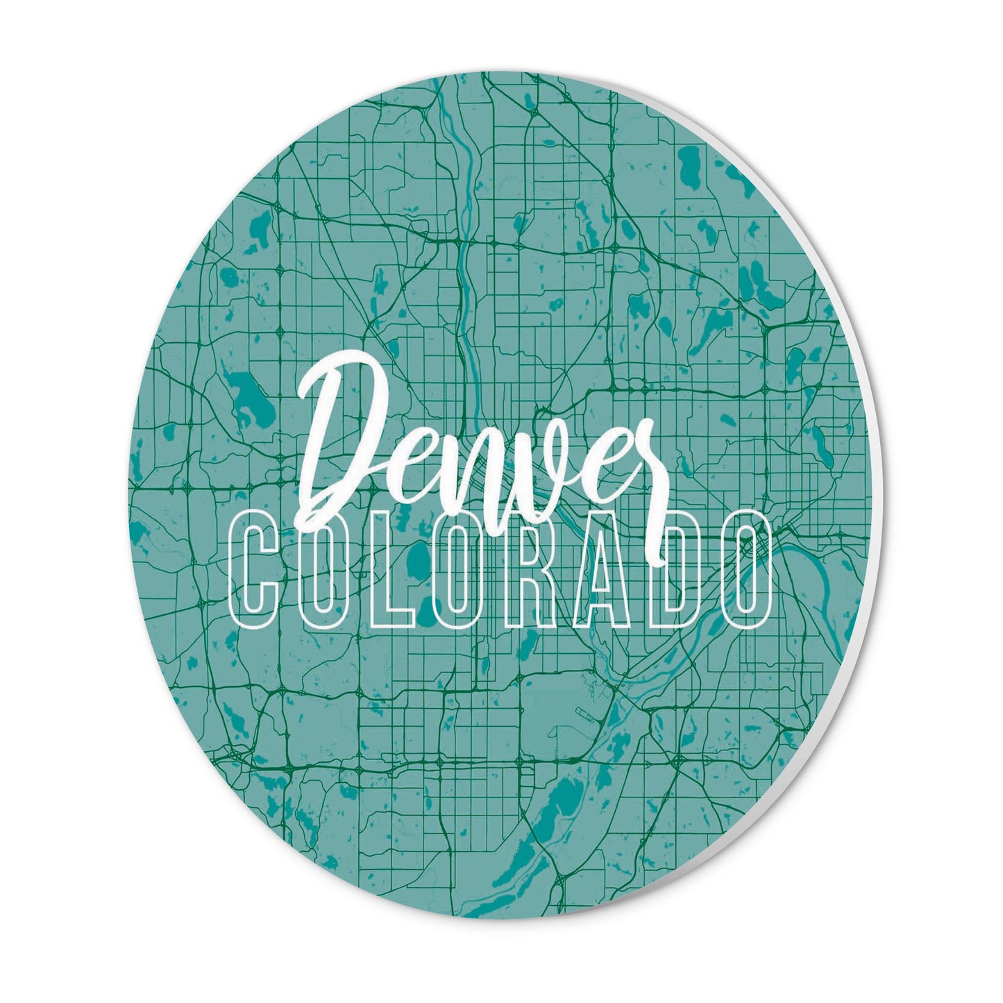 Boho Color Blue Map Colorado Denver | Wood Sign | Eaches | Min 1