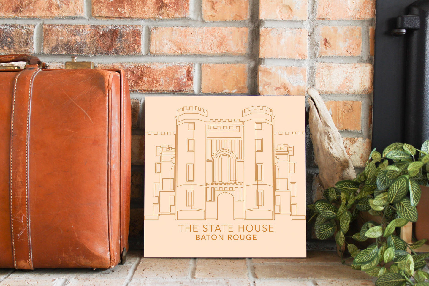 Minimalistic Baton Rouge State House Colorful | Wood Sign | Eaches | Min 2