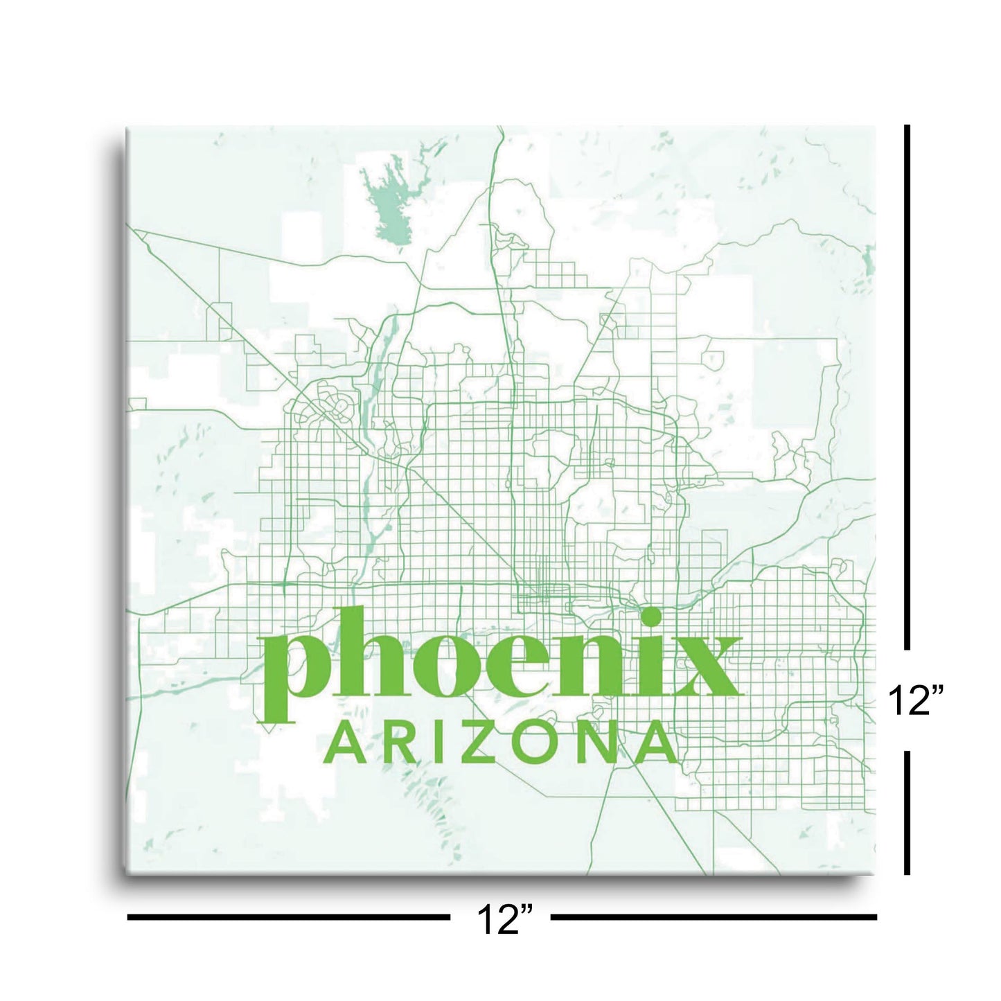 Bright Modern Green Map Arizona Phoenix | Hi-Def Glass Art | Eaches | Min 1