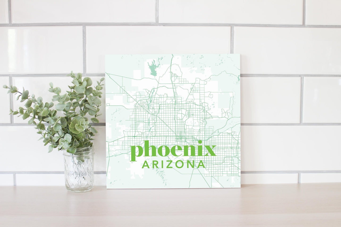 Bright Modern Green Map Arizona Phoenix | Wood Sign | Eaches | Min 2