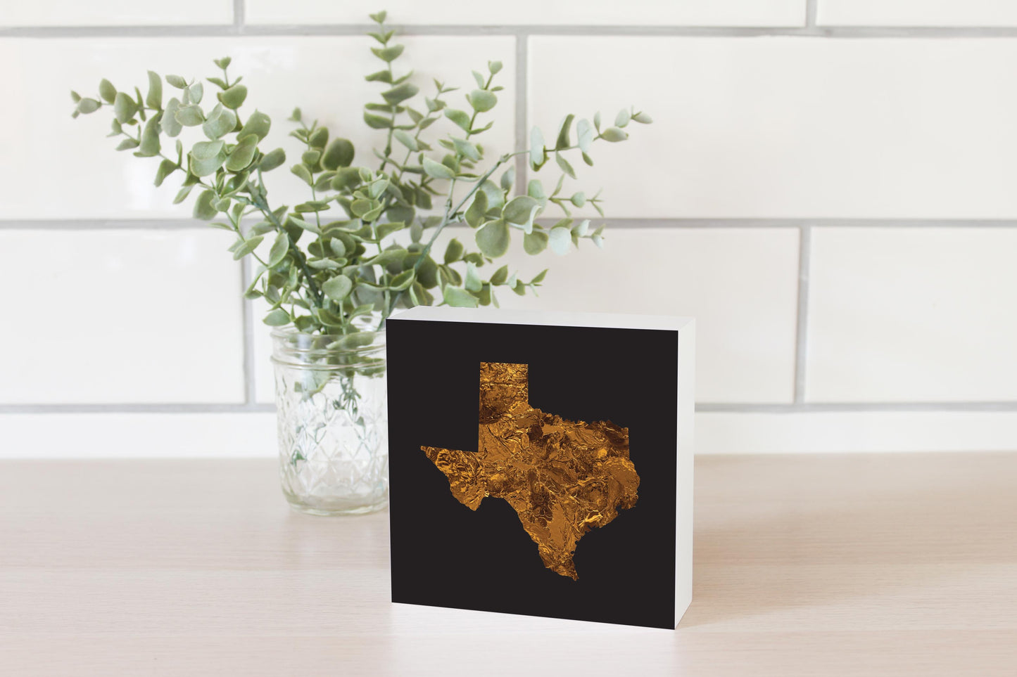 Texas State Shape Copper | Wood Block | Eaches | Min 4