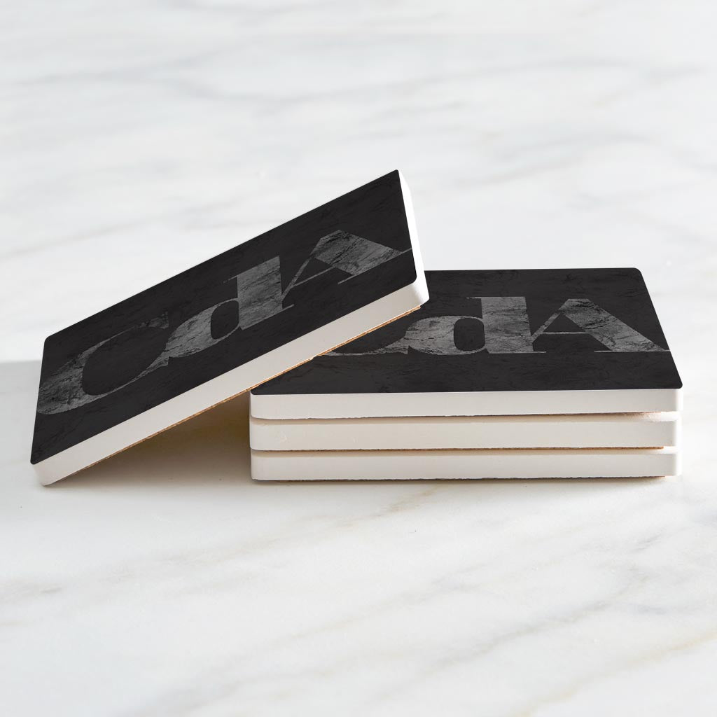 Minimalist B&W Idaho Cda Black Initials| Absorbent Coasters | Set of 4 | Min 2