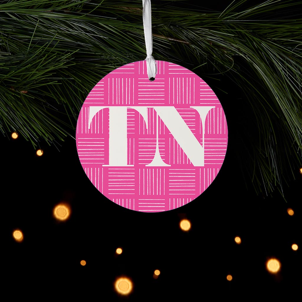 Bright Modern Abbreviated On Pink Tennessee| Wood Ornament | Eaches | Min 6