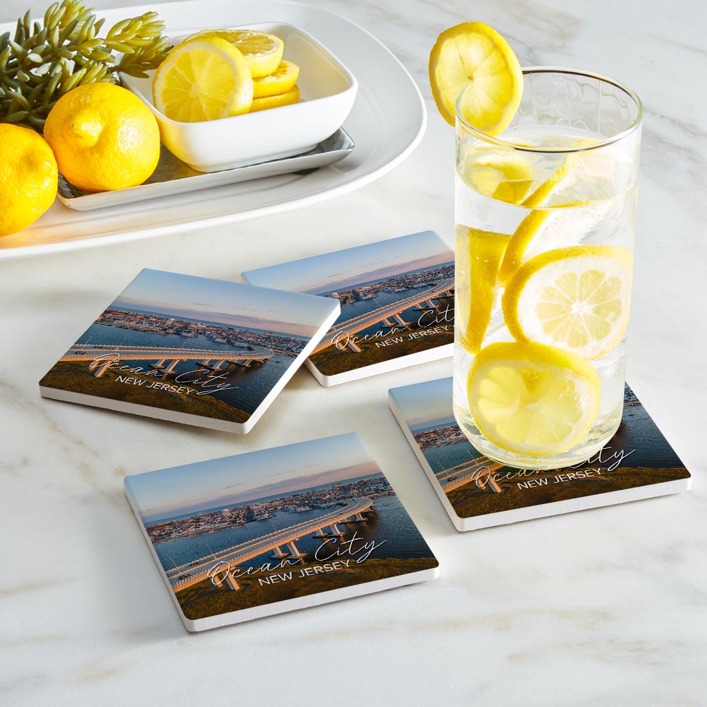 9Th Street Bridge Square Coaster | Absorbent Coasters | Set of 4 | Min 2