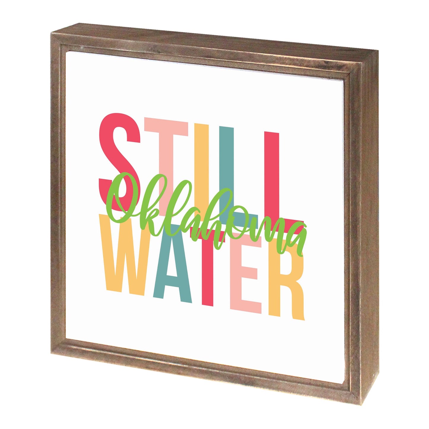 Boho Color City And State Oklahoma Stillwater | Wood Sign | Eaches | Min 1